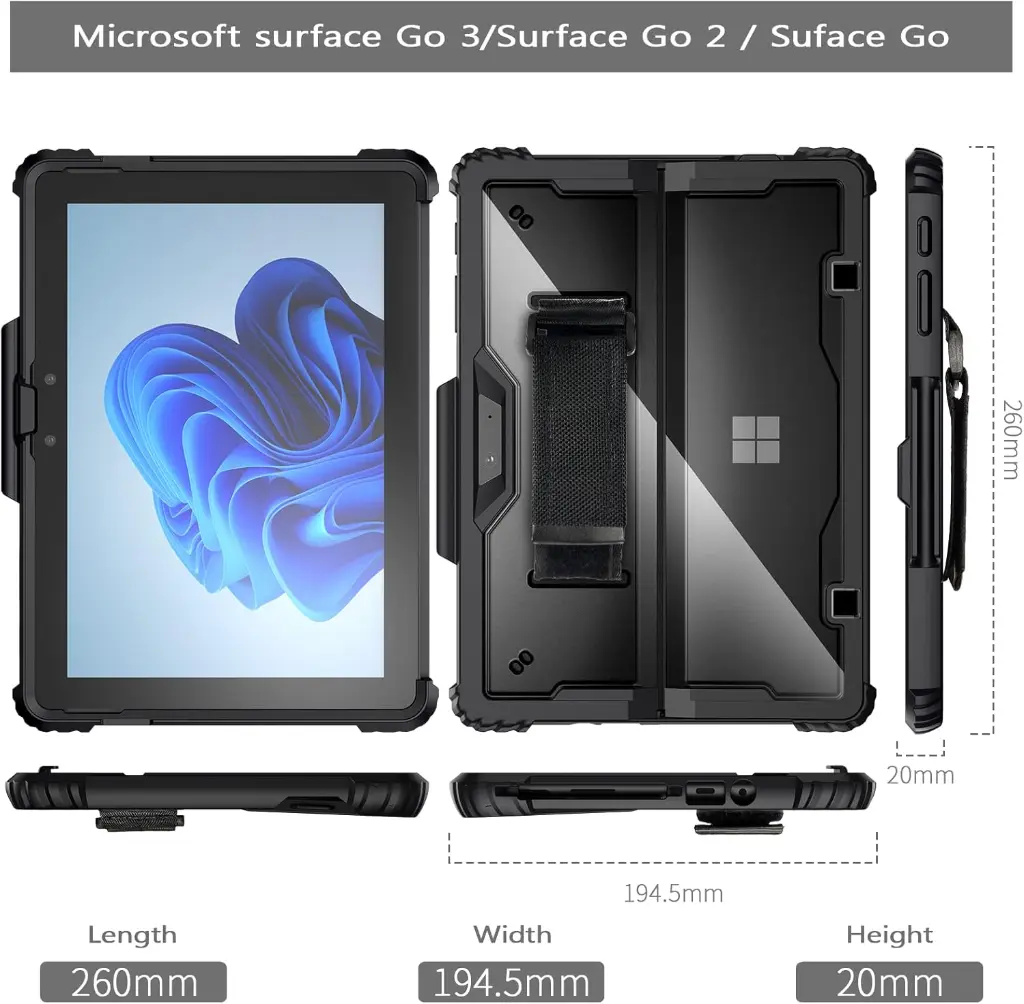 Gerutek Funda Anticaída para Microsoft Surface Go 4 /Go 3 / Go 2 / Go 1